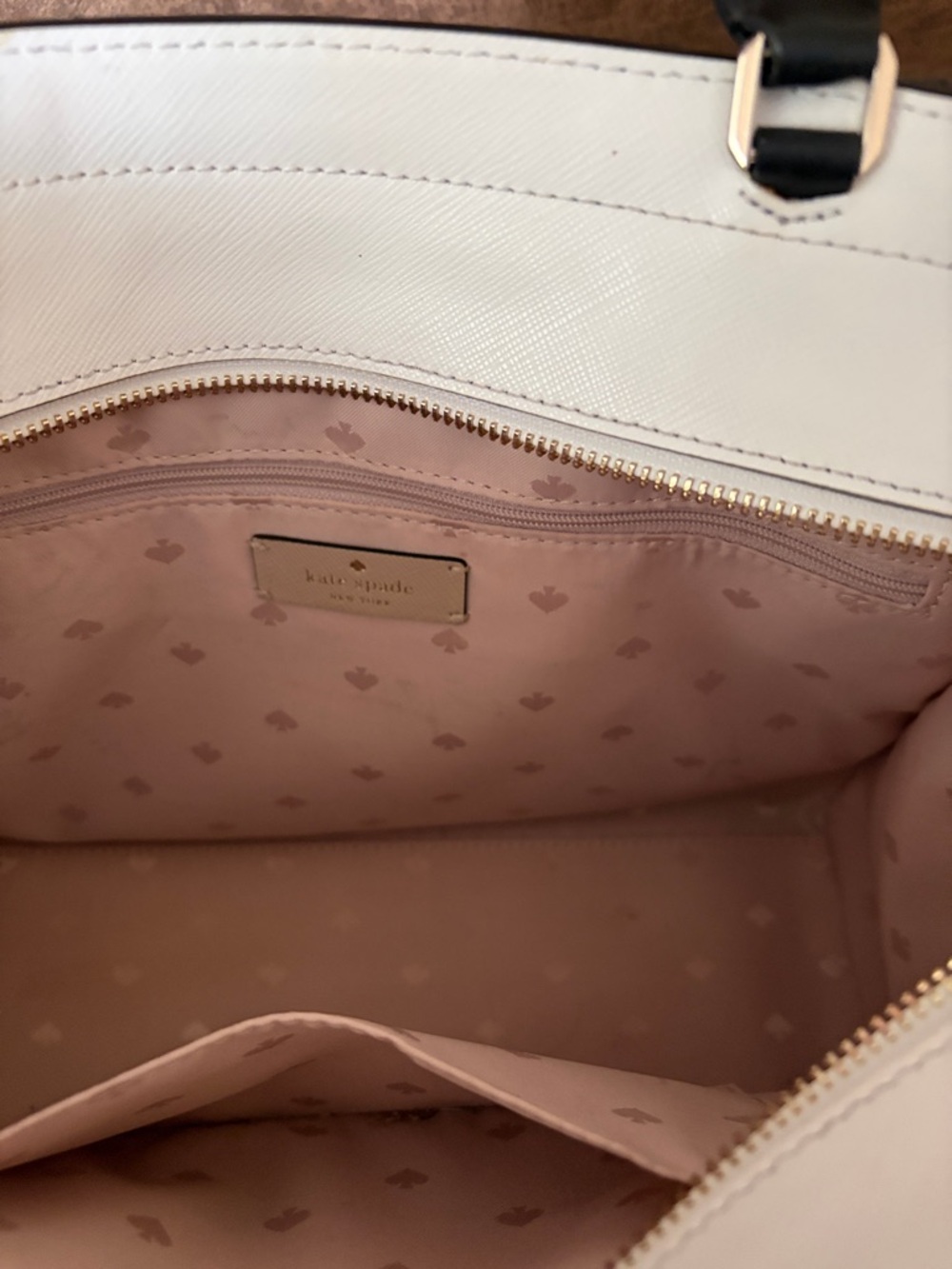 kate spade Colorblock Satchel in Blush, White & Black - Picture 8 of 9